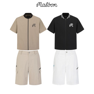 MALBON韩国高尔夫男装26夏季速干运动套装短袖夹克外套半身裤短裤