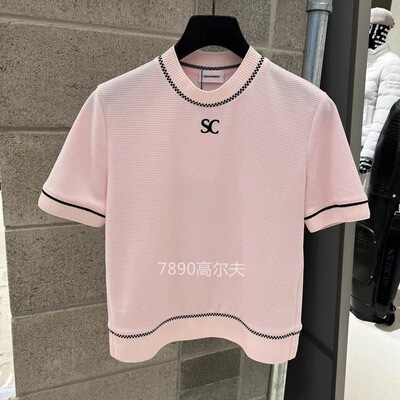 韩国southcape高尔夫球服女士25新款时尚百搭休闲运动圆领短袖T恤