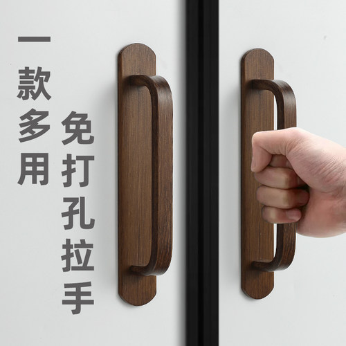 免打孔铝合金拉后玻璃门粘贴