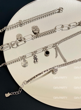 ins钛钢不掉色洗澡可戴冷淡风小众可调节百搭手链简约气质韩系