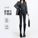 烟灰色铅笔小脚裤 紧身春秋新款 女2025年秋冬加绒修身 高腰牛仔裤