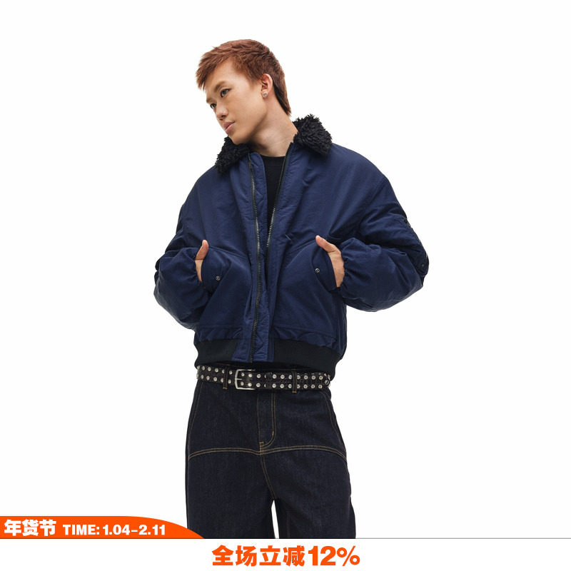 NOVACAM 秋冬美式vibe毛领飞行夹克ma1棉服bomber保暖廓形外套,男装,夹克,淘宝优惠券,粉丝福利购,淘宝优惠卷
