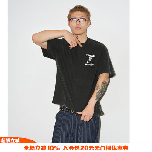 NOVACAM美式复古水洗做旧T恤