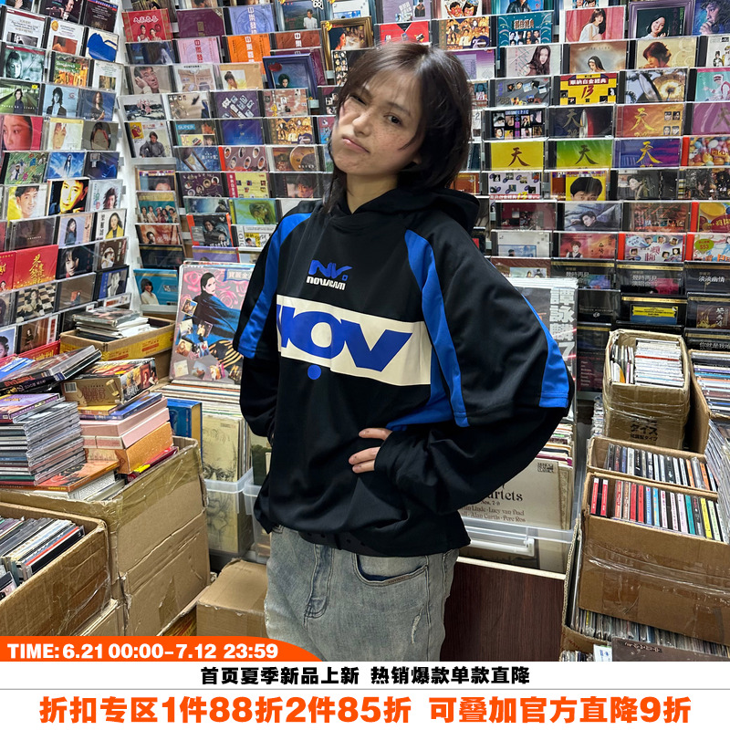 NOVACAM美式足球训练服运动速干球服连帽国潮休闲假两件长袖T恤