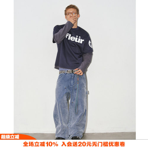 灯芯绒廓形伐木工装裤