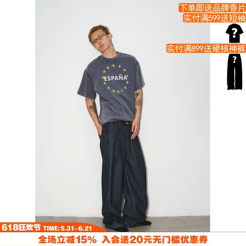 NOVACAM星星印花水洗宽松T恤