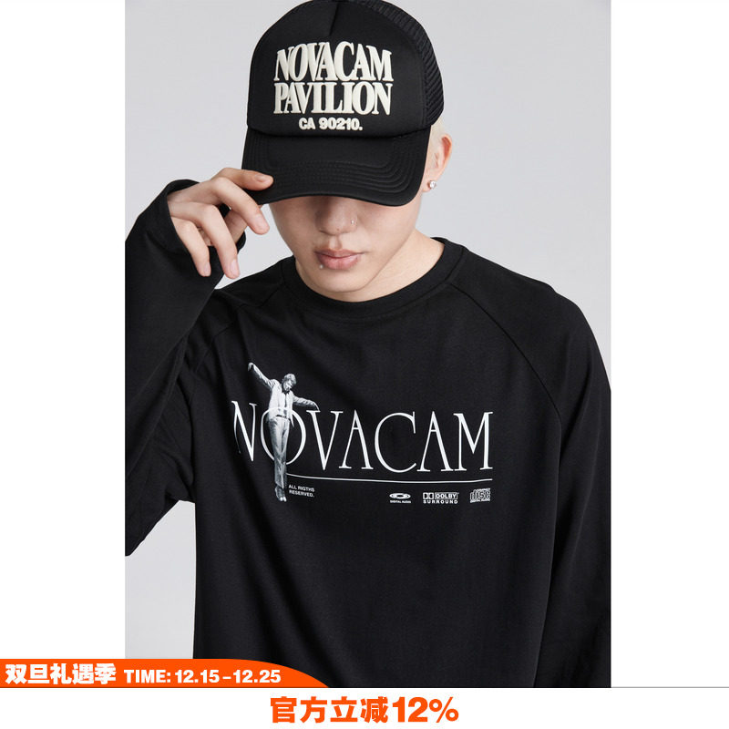 NOVACAM宽松国潮美式秋季长袖T恤