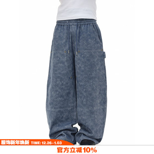 裤 重磅水波斜纹布弯刀baggy阔腿抽绳休闲伐木工装 美式 NOVACAM