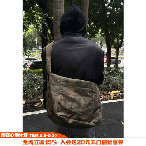 NOVACAM迷彩做旧帆布单肩斜挎包