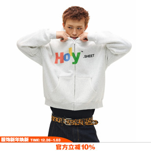 NOVACAM 连帽卫衣 复古vintage字母印花LOGO加绒cleanfit拉链美式