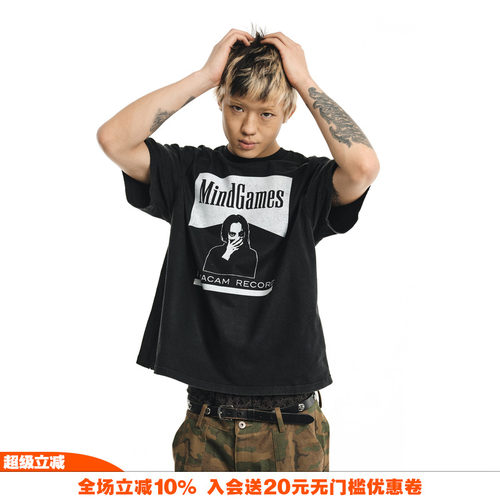 NOVACAM美式印花反缝线短袖T恤