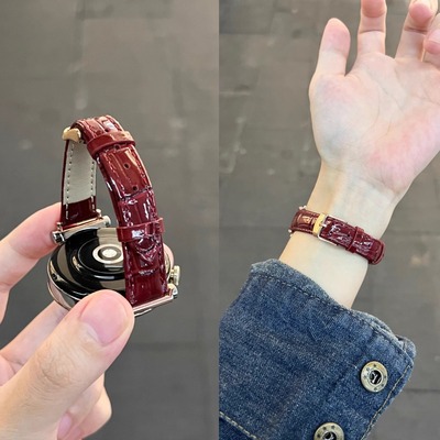 竹节纹真皮适用华为gt6表带新款GT5pro高级感女watch5手表腕带细