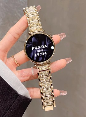 适用华为GT5pro表带GT4/3女款GT2闪钻金属新款watch3/4手链Magic2