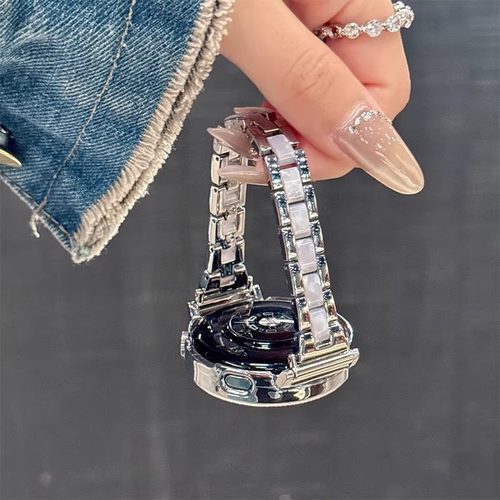 金属钢间树脂适用华为gt6pro新款GT5/4高级女watch5手表细款腕带