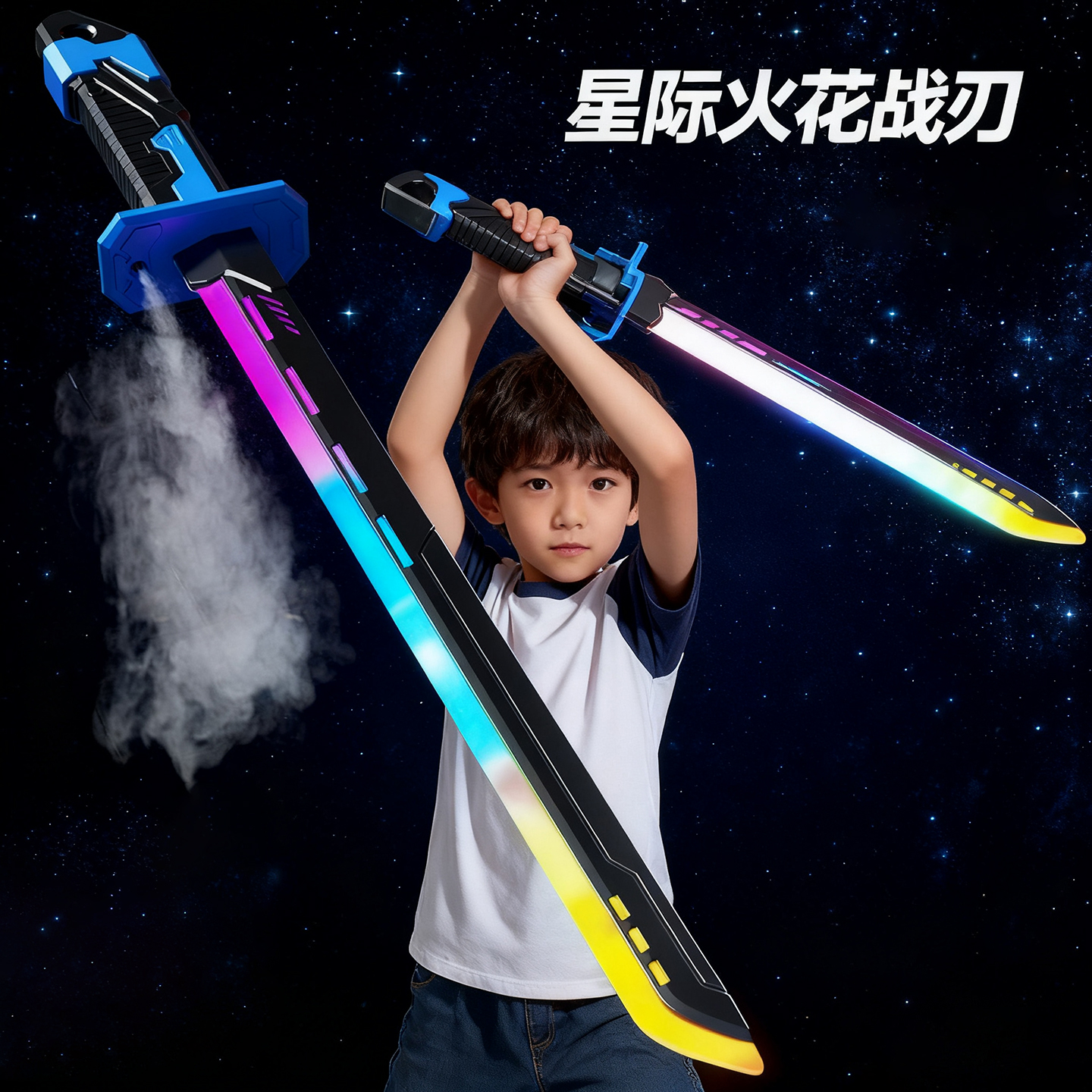 儿童新爆款拔刀发光火花刀玩具