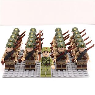 德国士兵积木人兼容乐高德国人仔积木战争八路军法军小人偶男孩军