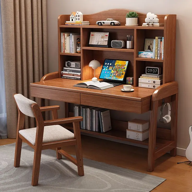 实木书桌家用卧室学生写字桌带
