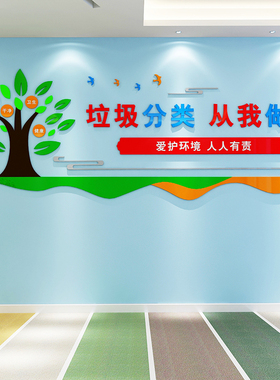 幼儿园环创环境保护墙贴亚克力