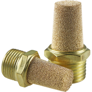 全铜消音器电磁阀消声器1分2分消声过滤器 滤芯消音器气动接头1/8