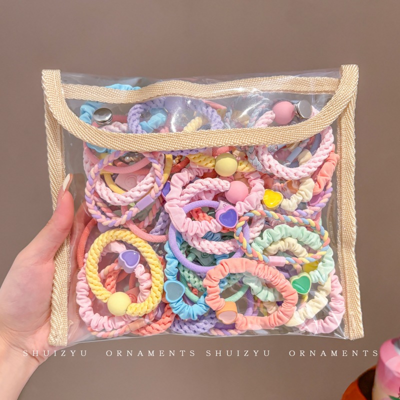 女儿童多巴胺爱心发绳不伤发扎头皮筋小女孩马尾发圈头饰潮流款