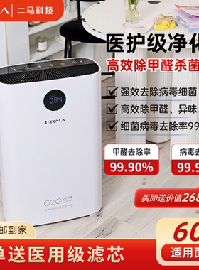 ERMA空气净化器家用负离子除烟味空气净化机医用级除菌全屋除甲醛