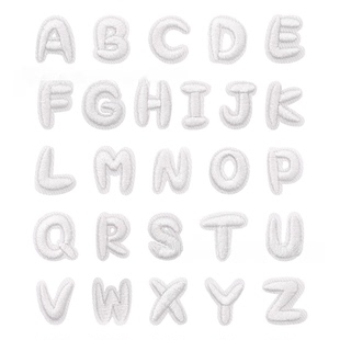 1.6cm迷你白色英文字母0 饰 9数字熨烫自粘贴补丁刺绣贴手工diy装