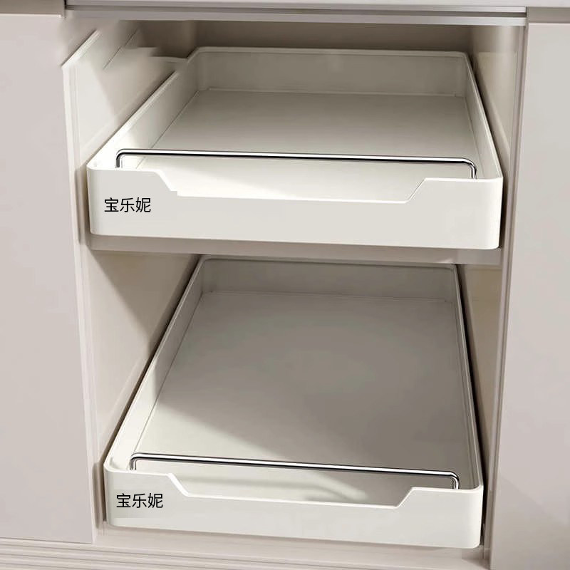 抽拉橱柜内下水槽拉篮厨房置物架碗碟盘调料抽屉式超深餐具收纳盒
