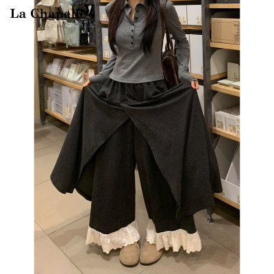 拉夏贝尔休闲裤蕾丝半身裙女