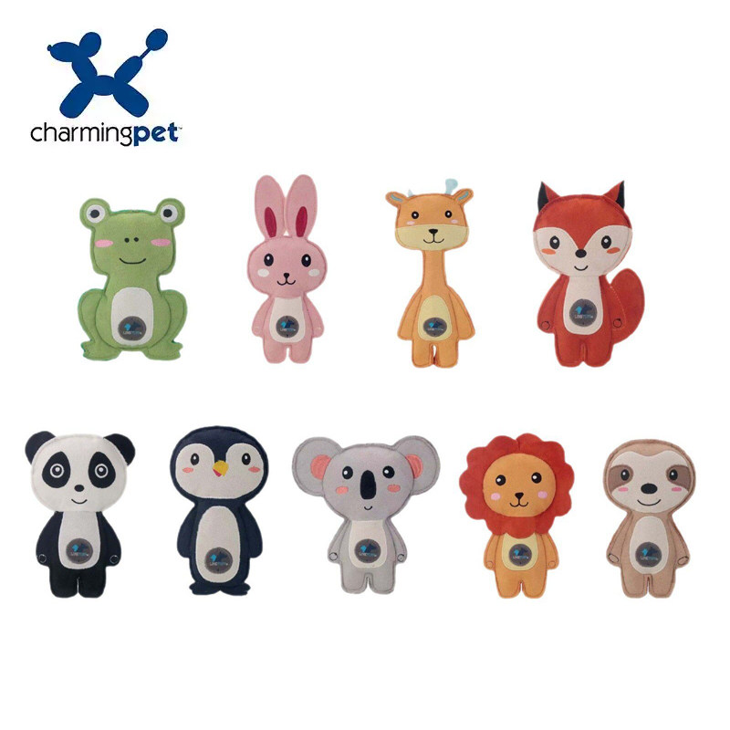 绮敏麂皮绒发声玩具狮子长颈鹿青蛙动物系列毛绒发声狗狗玩具小型