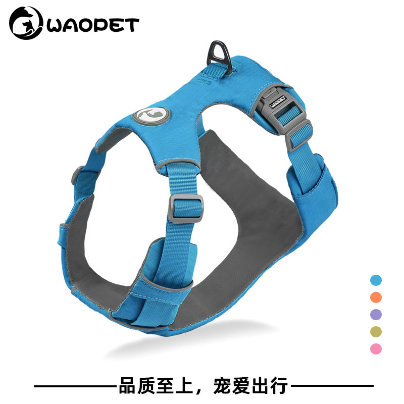 尼龙纯色背心式狗狗胸背防爆冲防挣脱遛狗牵引宠物胸背带狗绳正品