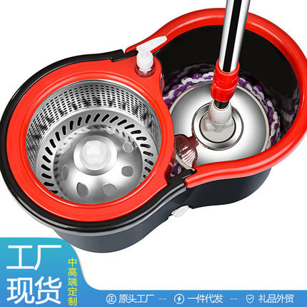 拖把桶旋转拖把杆通用双驱动好神拖免手洗手压自动懒人墩布