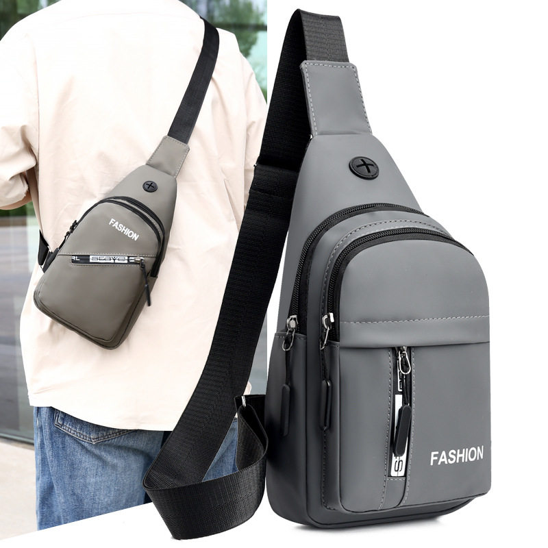 2024男士户外运动斜挎包防水新款轻便百搭手提男包皮膜商务单肩包