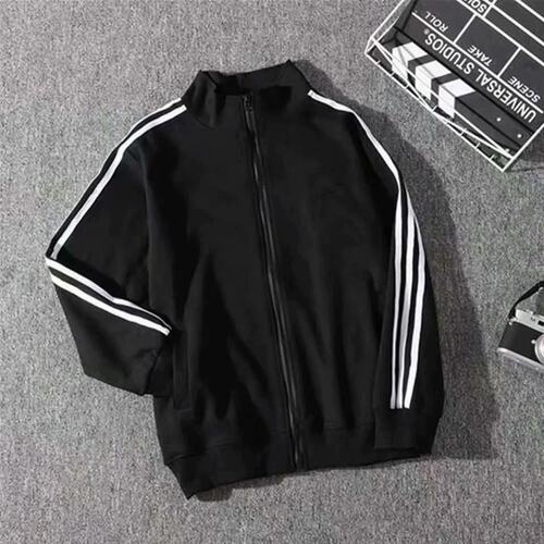 春秋季三条杠立领外套男女情侣休闲棒球服夹克宽松加绒薄款运动服