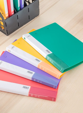 得力33478双强力夹资料夹插页试卷夹文件夹子双夹学生办公用品