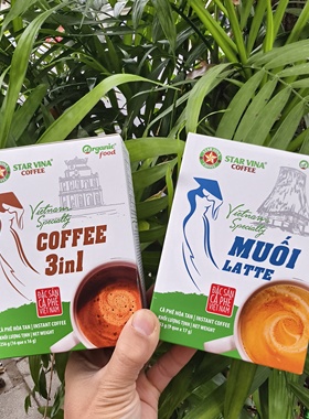 越南原装STAR VINA美式黑咖啡椰子拿铁3合1速溶咖啡提神醒脑防困
