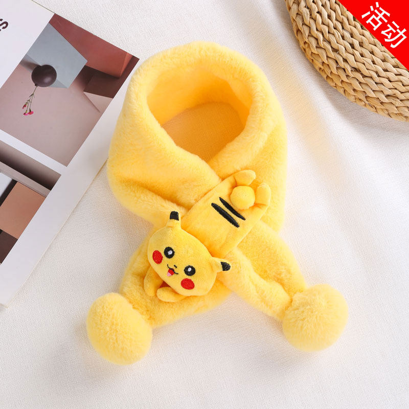 儿童围巾冬季男女保暖版卡通防风超萌可爱仿兔毛绒加厚韩宝宝脖套