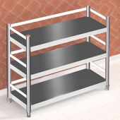 加厚不锈钢围栏厨房置物架落地货架收纳架子多层家用储物柜杂物架