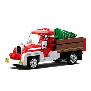 BuildMOC创意经典圣诞冬季村庄-旧卡车MOC-17099拼插积木玩具益智