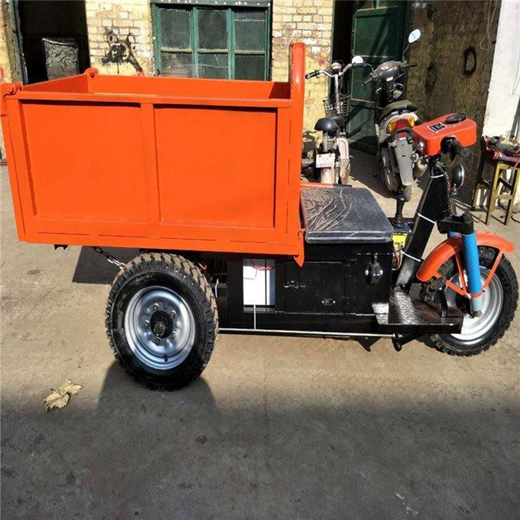 工程用大马力柴油三轮车建筑工地液压自卸翻斗车拉砂浆三马车