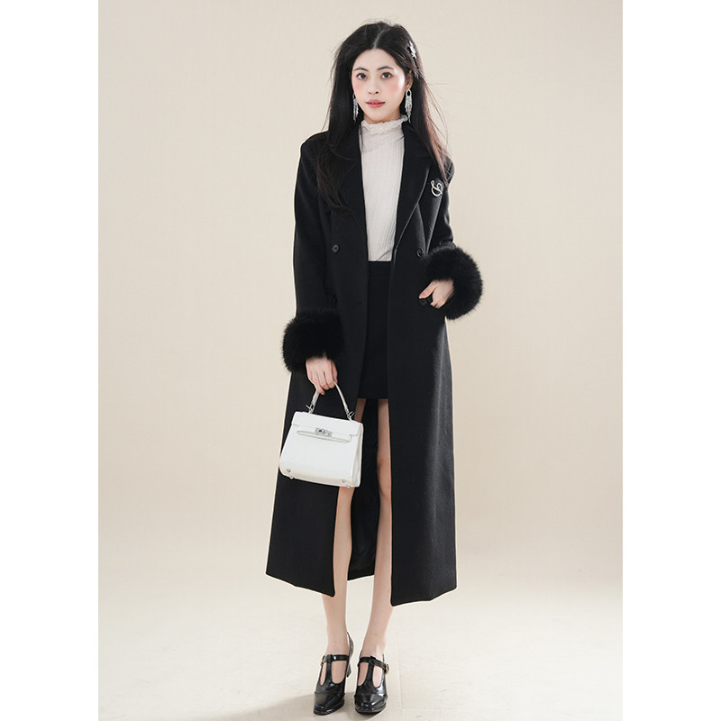 顶楼女主 冬装富家千金韩系通勤呢子轮廓感大衣修身中长款外套女