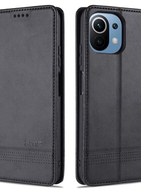 适用 mi11手机壳6.81英寸小米m2011k2c保护套翻盖小米11外壳皮夹十一硅胶米II全包M2011K2G插卡钱包款新款软?