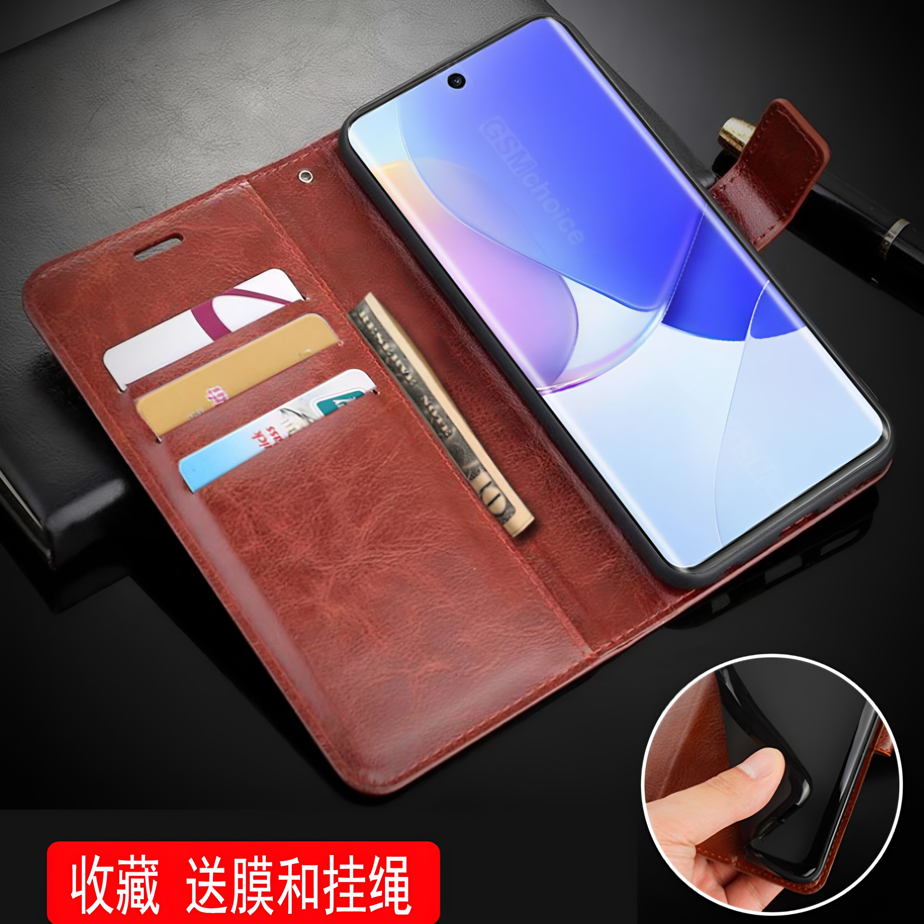 适用华为LNA一AL00手机壳皮夹华为LNA-AL00外壳翻盖华为P60保护套6.67英寸P6O硅胶华为LNA-ALOO软壳LNAAL00男