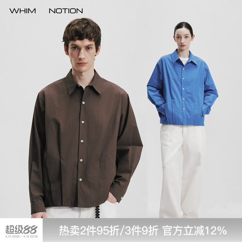 WHIMNOTION 26SS「气球衬衫」Supima匹马棉水洗褶位休闲长袖衬衫