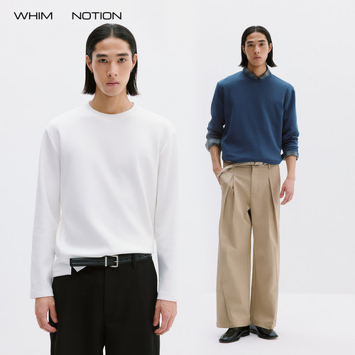 WHIMNOTION 26AW「云感TEE」Supima棉莫代尔扭缝立体剪裁长袖T恤