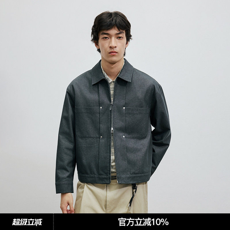 WHIMNOTION 25AW「撞钉拉链」防褪色牛仔夹克休闲百搭上衣外套秋