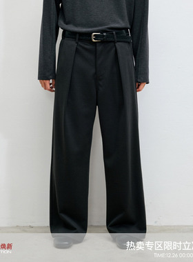 WHIMNOTION 25AW「撞钉千鸟格」重磅呢感休闲裤宽松直筒抗皱长裤