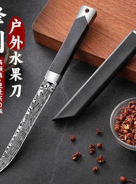 大马士革纹水果刀家用锋利高硬度瓜果刀宿舍户外随身便携小刀精品