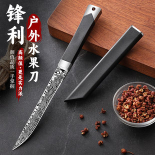 大马士革纹水果刀家用锋利高硬度瓜果刀宿舍户外随身便携小刀精品