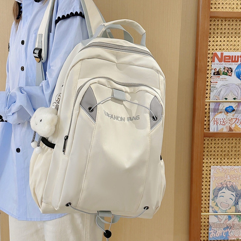 日韩百搭学生书包ins男简约大容量潮流防水旅行包女中学生双肩包