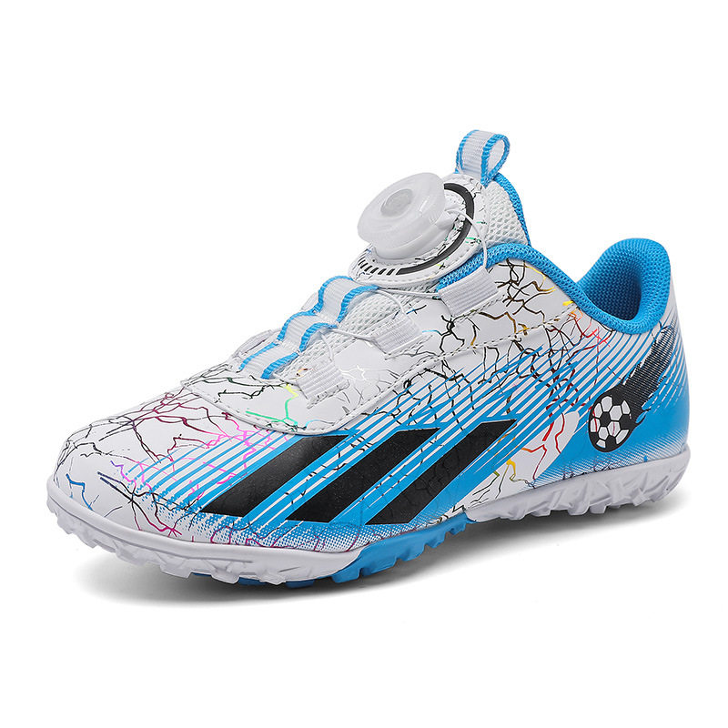 C罗刺客足球鞋男童女童男款世界杯碎钉旋转纽扣小学生训练运动鞋